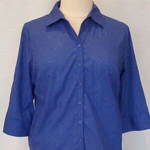 Croft & Barrow Blue Paisley Blouse PXL